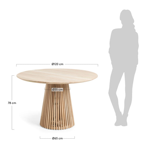 Mesa redonda Jeanette madera maciza de teca Ø 120 cm