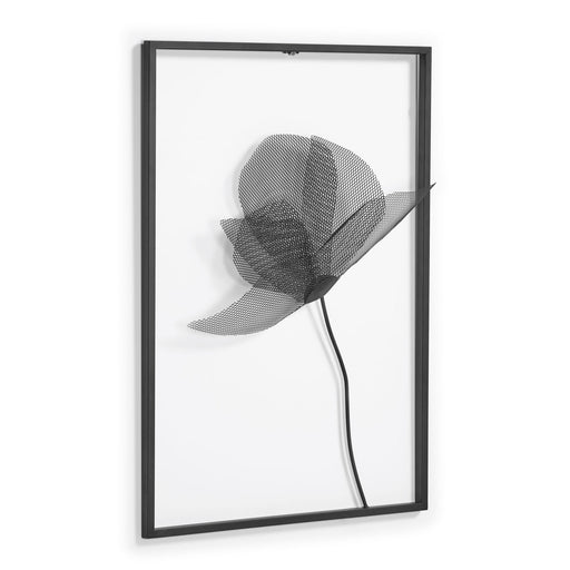 Cuadro metálico Nakita flor negro 40 x 46 cm