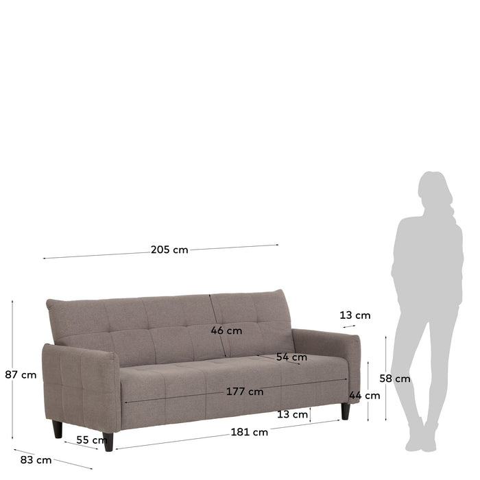 Sofá cama Nury 205 cm gris