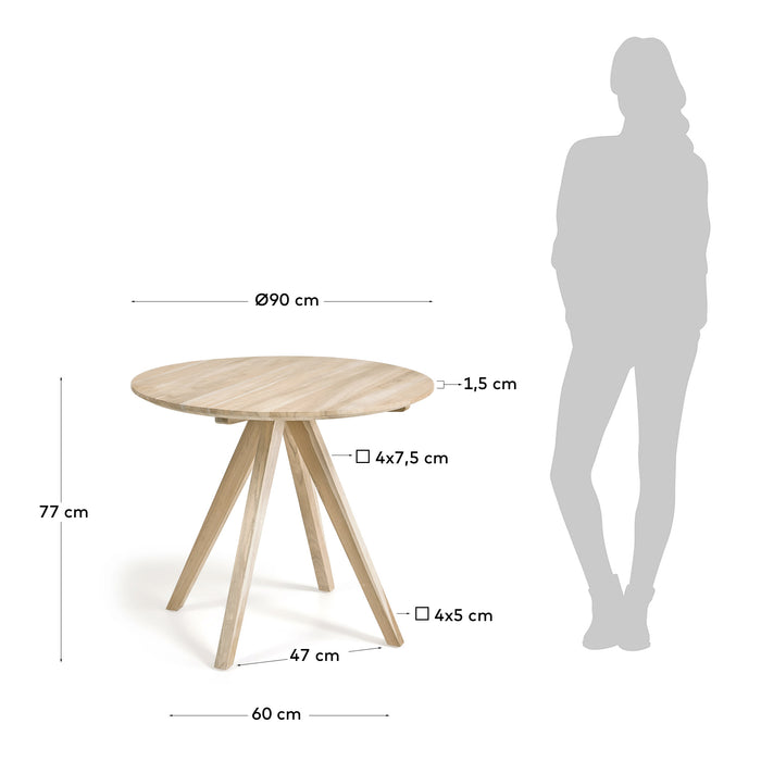 Mesa redonda Maial madera maciza teca Ø 90 cm