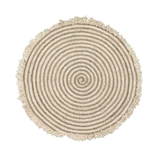 Alfombra redonda Gisel de yute y algodón de Ø 120 cm