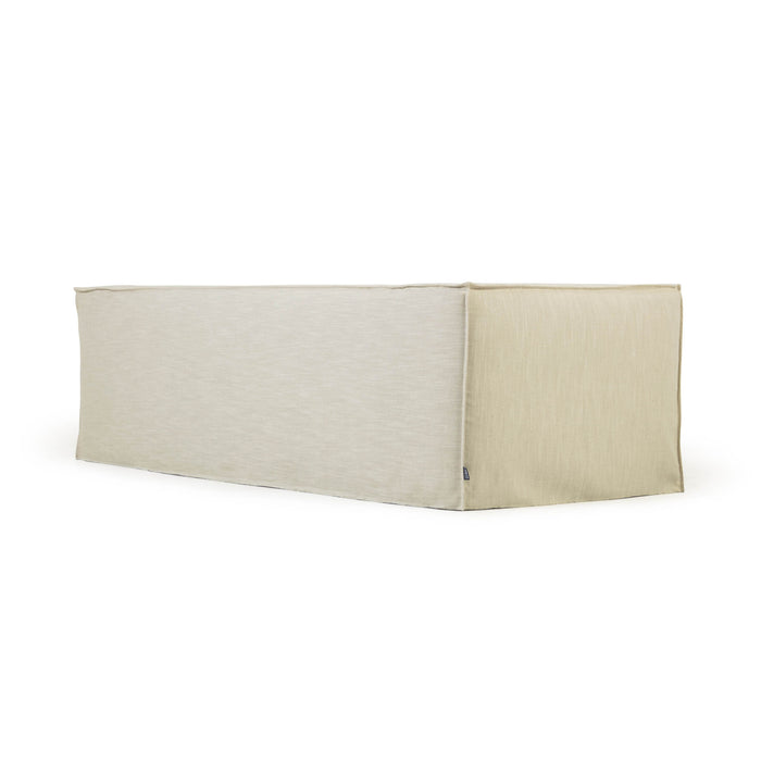 Sofá desenfundable Blok de 3 plazas con lino blanco 240 cm