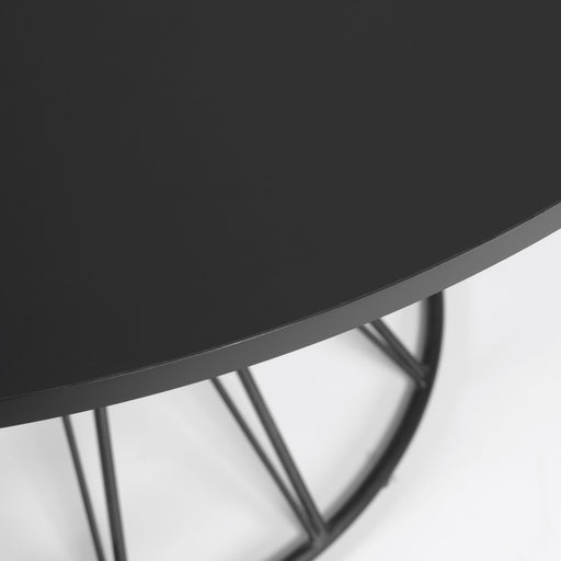 Mesa rendonda Niut de DM lacado negro patas de acero acabado negro Ø 120 cm