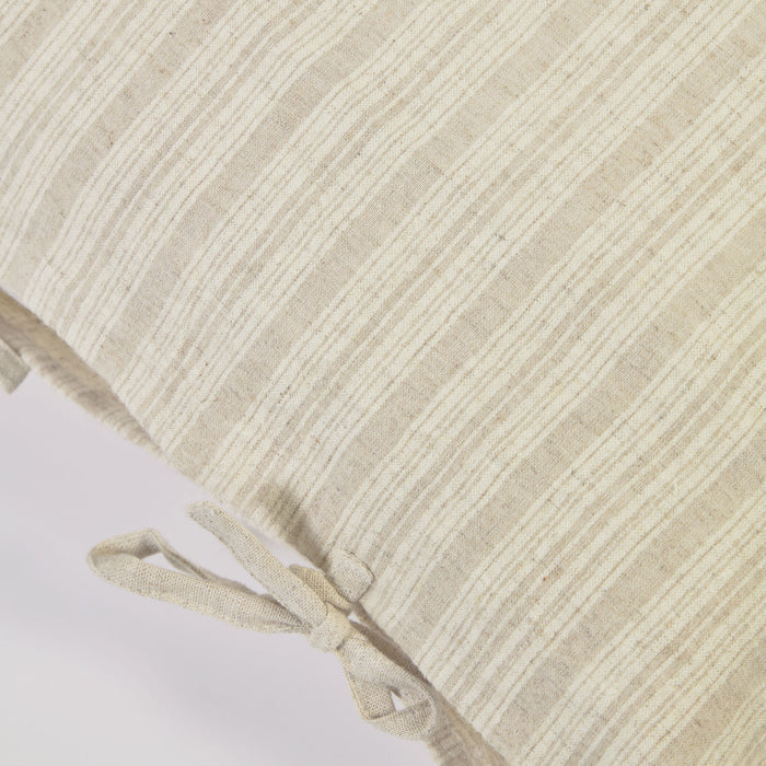 Funda cojín Etna 100% lino rayas beige 45 x 45 cm