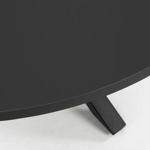 Mesa redonda Full Argo DM lacado negro patas de acero acabado negro Ø 119 cm