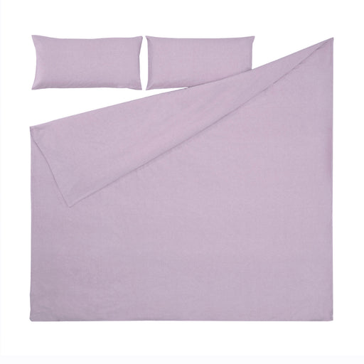 Set Dileta funda nórdica, bajera y funda almohada 100% algodón GOTS lila 150 x 190 cm