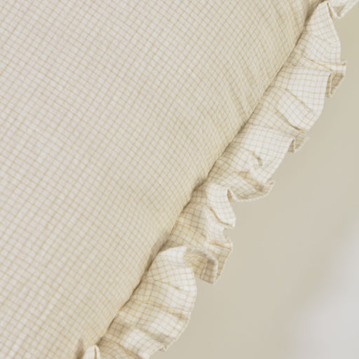 Funda cojín Nacha de algodón y lino beige 45 x 45 cm