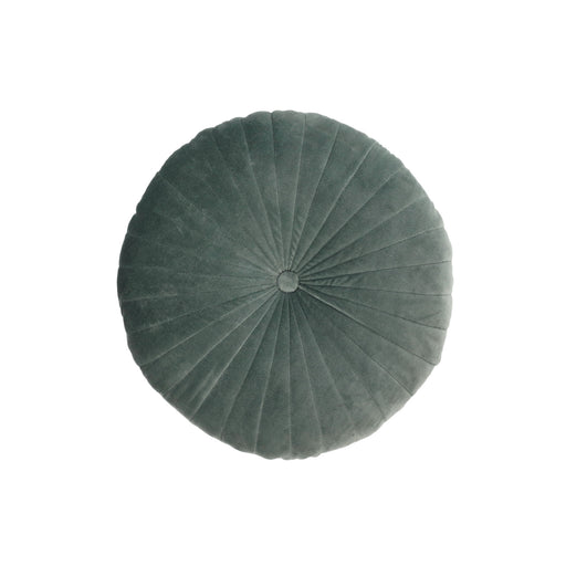 Cojín redondo Brunetta de terciopelo turquesa oscuro Ø 35 cm