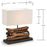 Lámpara de mesa Sahai de madera maciza de caucho