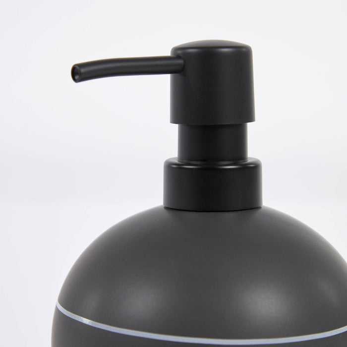 Dispensador de jabón Cerisa de cerámica negro y detalle blanco