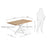 Mesa Argo 180 x 100 cm roble natural patas de acero acabado blanco