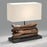 Lámpara de mesa Sahai de madera maciza de caucho