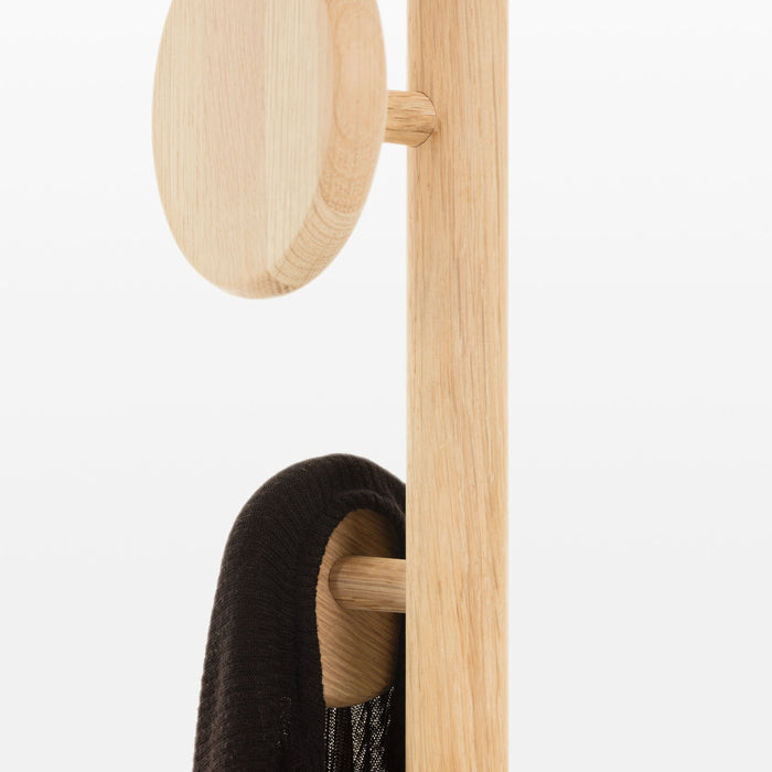 Perchero Nalini madera maciza de roble 180 cm