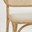 Silla Doriane de madera maciza de roble acabado natural y asiento de tela