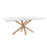 Mesa Argo 180 x 100 cm melamina acabado blanco patas de acero efecto madera