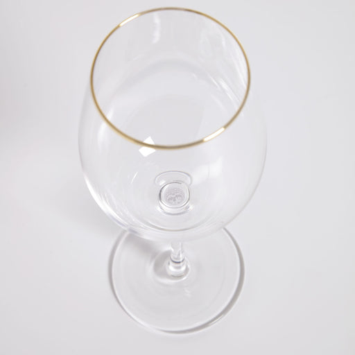 Copa de vino Rasine de cristal transparente y detalle dorado 50 cl