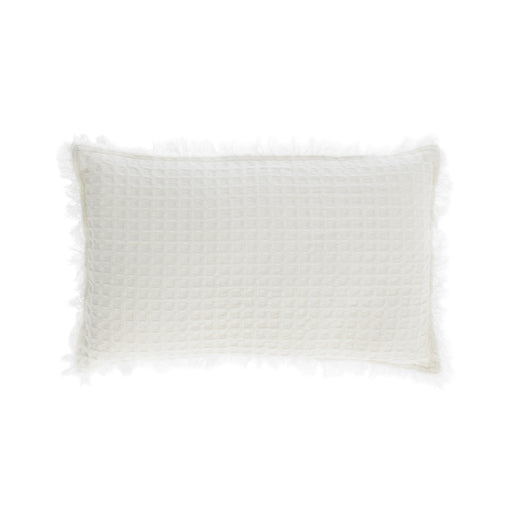 Funda de cojín Shallow 100% algodón blanco de 30 x 50 cm