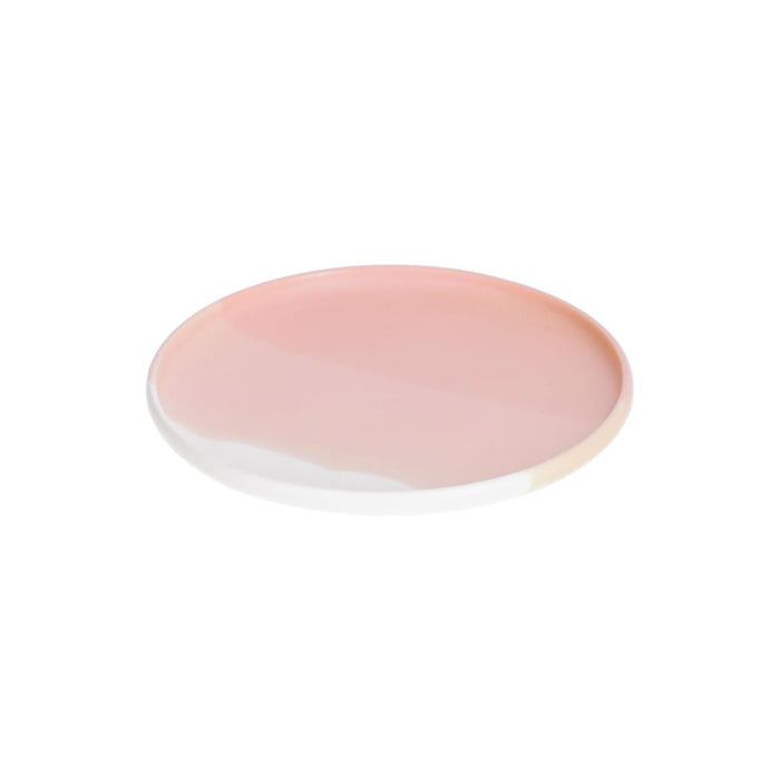 Plato de postre Sayuri de porcelana rosa y blanco