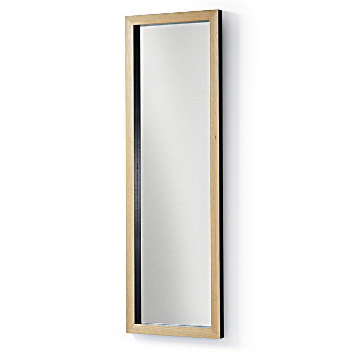Espejo Enzo de madera maciza de ayous 48 x 148 cm negro