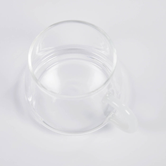 Vaso Laude de vidrio transparente y blanco