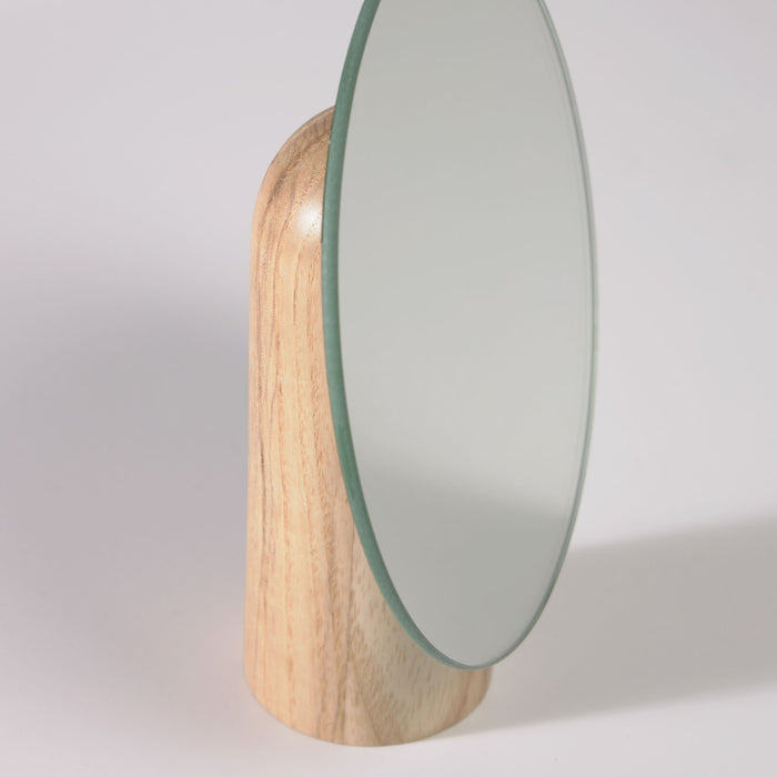 Espejo Veida con soporte de madera natural