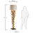 Lámpara de pie Nuba de madera de viña con pantalla blanca