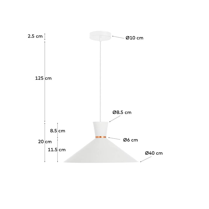 Lámpara de techo Vesta de acero con acabado blanco