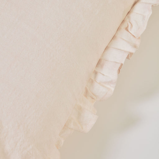 Funda cojín Nacha de algodón y lino rosa 45 x 45 cm