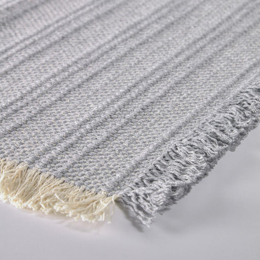 Set Aicha de 2 individuales 100% algodón flecos beige y azul 35 x 50 cm