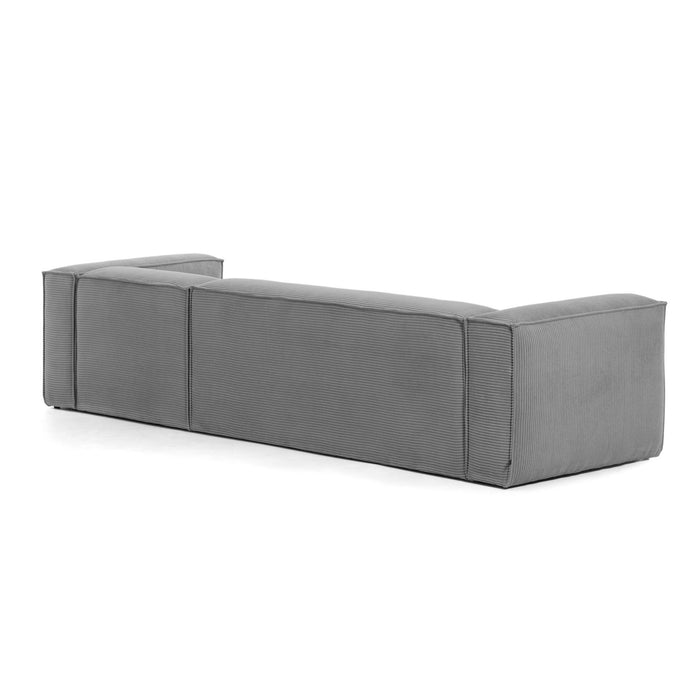 Sofá Blok 3 plazas chaise longue derecho pana gris 330 cm