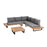 Set Zalika de sofá rinconero de 5 plazas y mesa de madera maciza de acacia FSC 100%