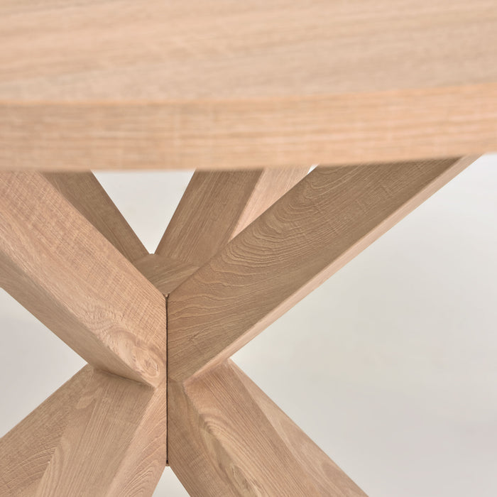 Mesa redonda Full Argo de melamina acabado natural patas de acero efecto madera Ø 119 cm