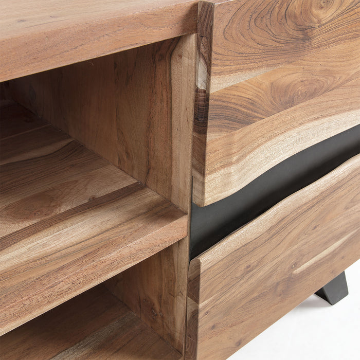 Mueble TV Uxia 160 x 65 cm de madera maciza de acacia — Koduz
