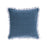 Funda cojín Almira algodón y lino flecos azul 45 x 45 cm