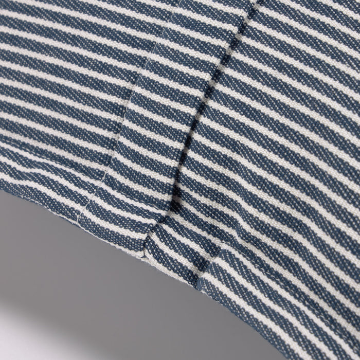 Funda cojín Aleria algodón rayas blanco y azul 45 x 45 cm
