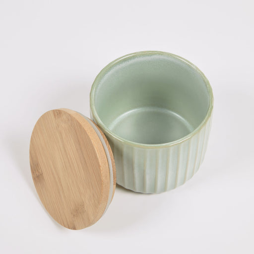 Bote pequeño Itziar de cerámica verde