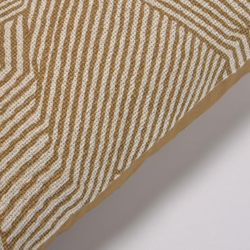 Funda cojín Devi 100% algodón rayas beige y marrón 30 x 50 cm