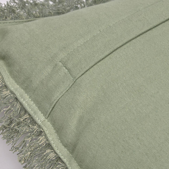 Funda cojín Shallow 100% algodón verde 45 x 45 cm