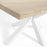 Mesa Argo 180 x 100 cm roble blanqueado patas de acero acabado blanco