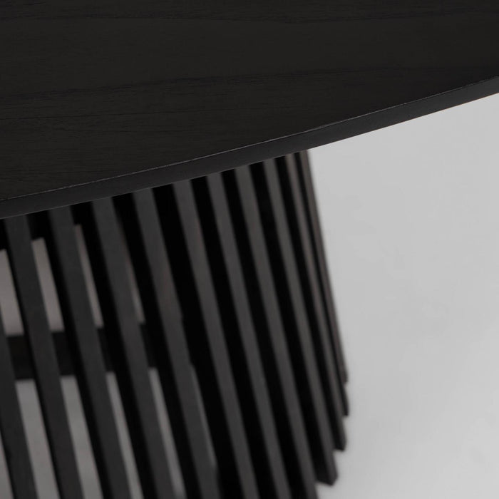 Mesa Jeanette madera maciza de mindi negro Ø 200 x 120 cm