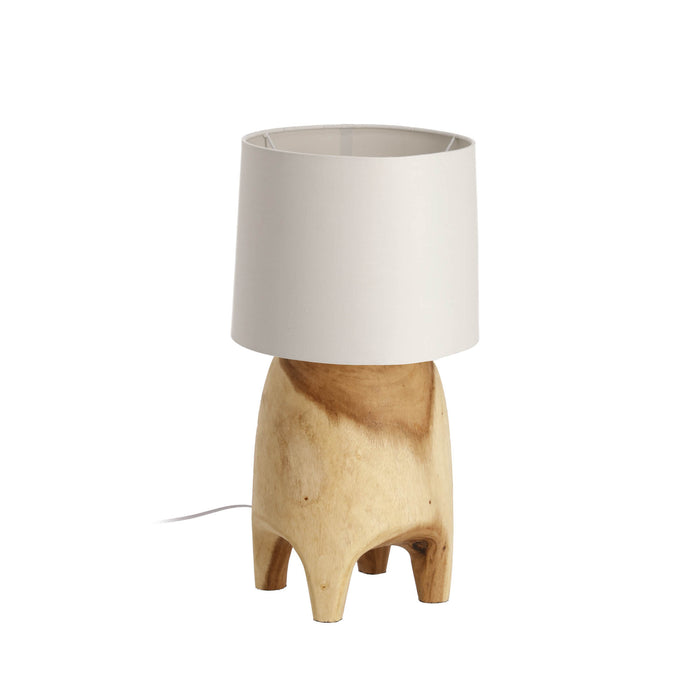 Lámpara de mesa Shifra de madera maciza de campano