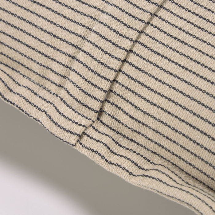 Funda cojín Aleria algodón rayas marrón y beige 45 x 45 cm
