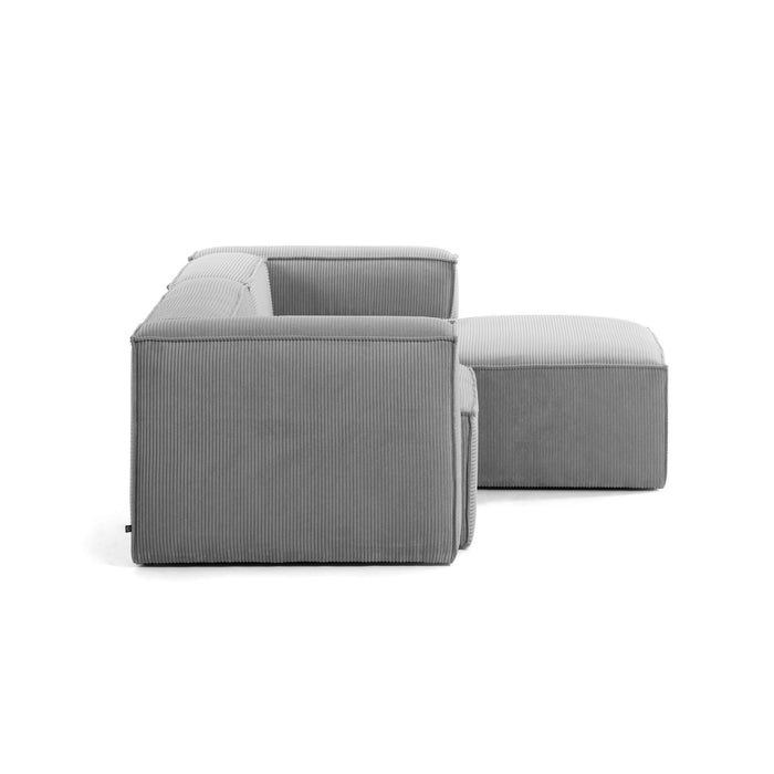 Sofá Blok 2 plazas chaise longue derecho pana gris 240 cm