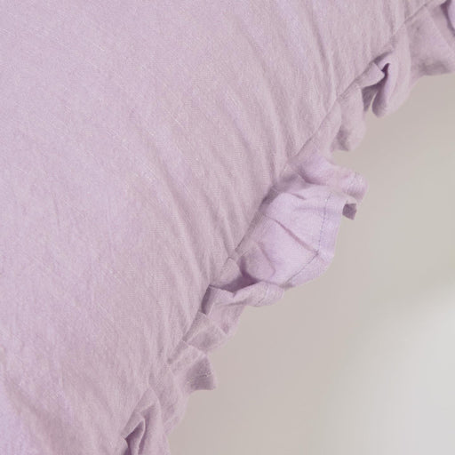 Funda cojín Nacha de algodón y lino lila 45 x 45 cm