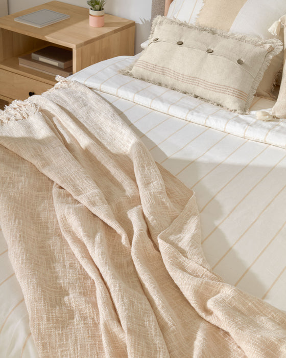 Manta Seila 100% algodón beige 130 x 170 cm