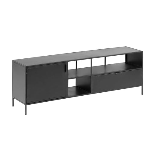 Mueble TV Shantay acero con acabado negro 150 x 50 cm