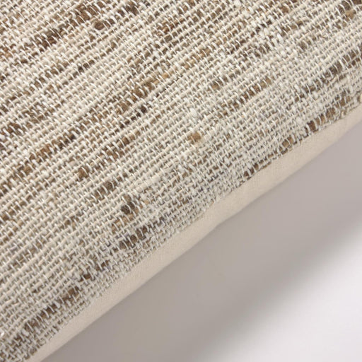 Funda cojín Devi algodón y lino rayas beige y marrón 45 x 45 cm