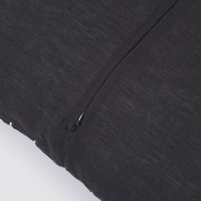 Funda cojín Ellmina 100% lino negro 45 x 45 cm
