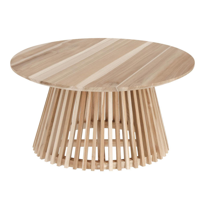 Mesa de centro Jeanette madera maciza de teca Ø 80 cm