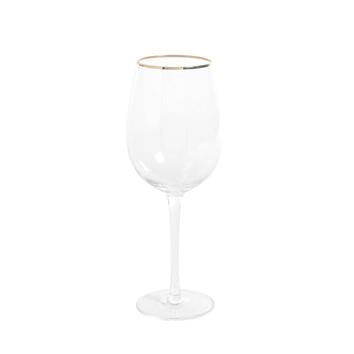 Copa de vino Rasine de cristal transparente y detalle dorado 40 cl